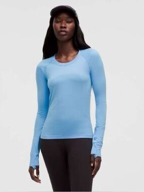 Lululemon Swiftly Tech Long-Sleeve Shirt 2.0 Race Waist Length Aero Blue Size 16